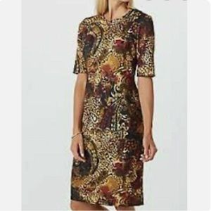 Jones Studio Multicolored Multi-Pattern (Animal Paisley) Sheath Dress Size Large